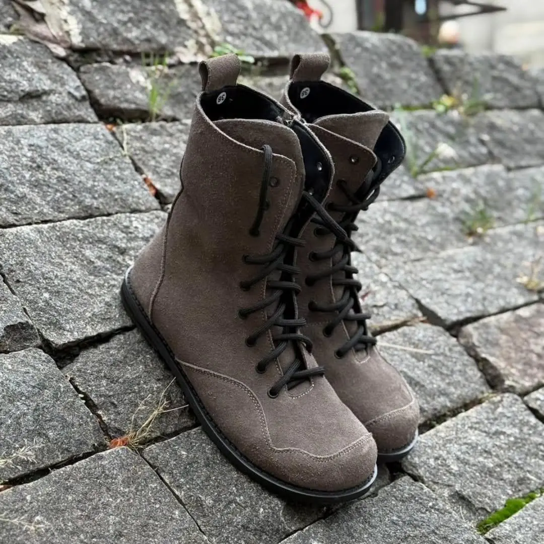 Custom Anatomical Lace Up Boots Handmade Leather Or