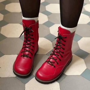 Leopard Print Boots Women Anatomical Lace Up Combat
