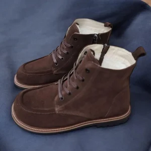 Brown Leather Winter Boots Handmade Anatomical Ankle Boots