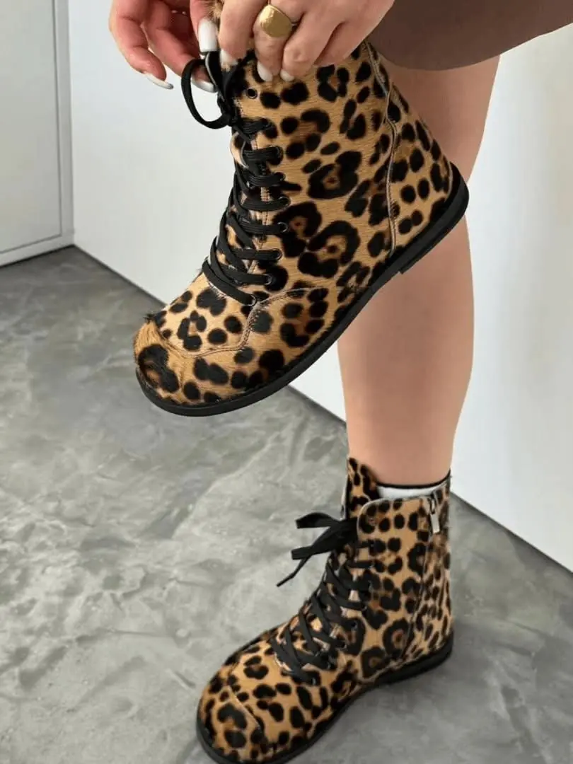 Anatomical Lace Up Boots Women Handmade Suede Or