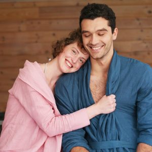 Linen Bathrobe Natural Loungewear Robe Homewear Wedding Gown
