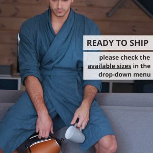 Linen Bathrobe Natural Loungewear Robe Homewear Wedding Gown