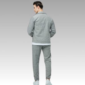 Men's Casual Jacket And Pants Set: Elastic Waist