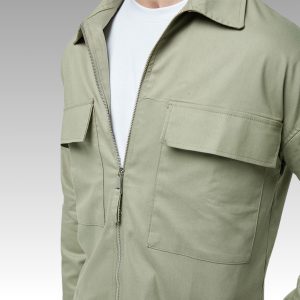 Men's Cotton Blend Work Jacket: Lightweight Spring Overshirt