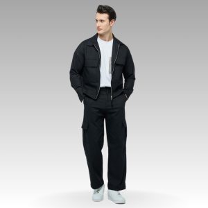Men's Cotton Blend Work Jacket: Lightweight Spring Overshirt