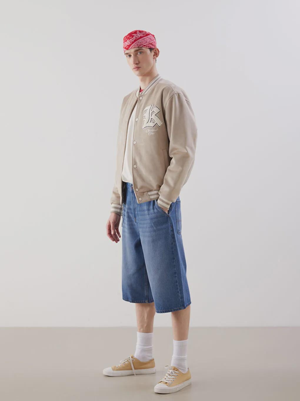 Men's Suede Bomber Jacket: College Style Lined Interior