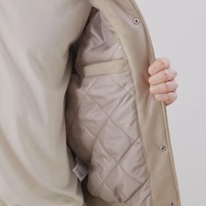 Men's Suede Bomber Jacket: College Style Lined Interior