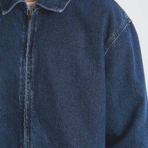 Oversized Jeans Denim Bomber Jacket: Men's Vintage Streetwear