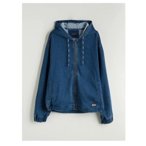 Men's Hooded Denim Jacket: Y2k Vintage Style Relaxed