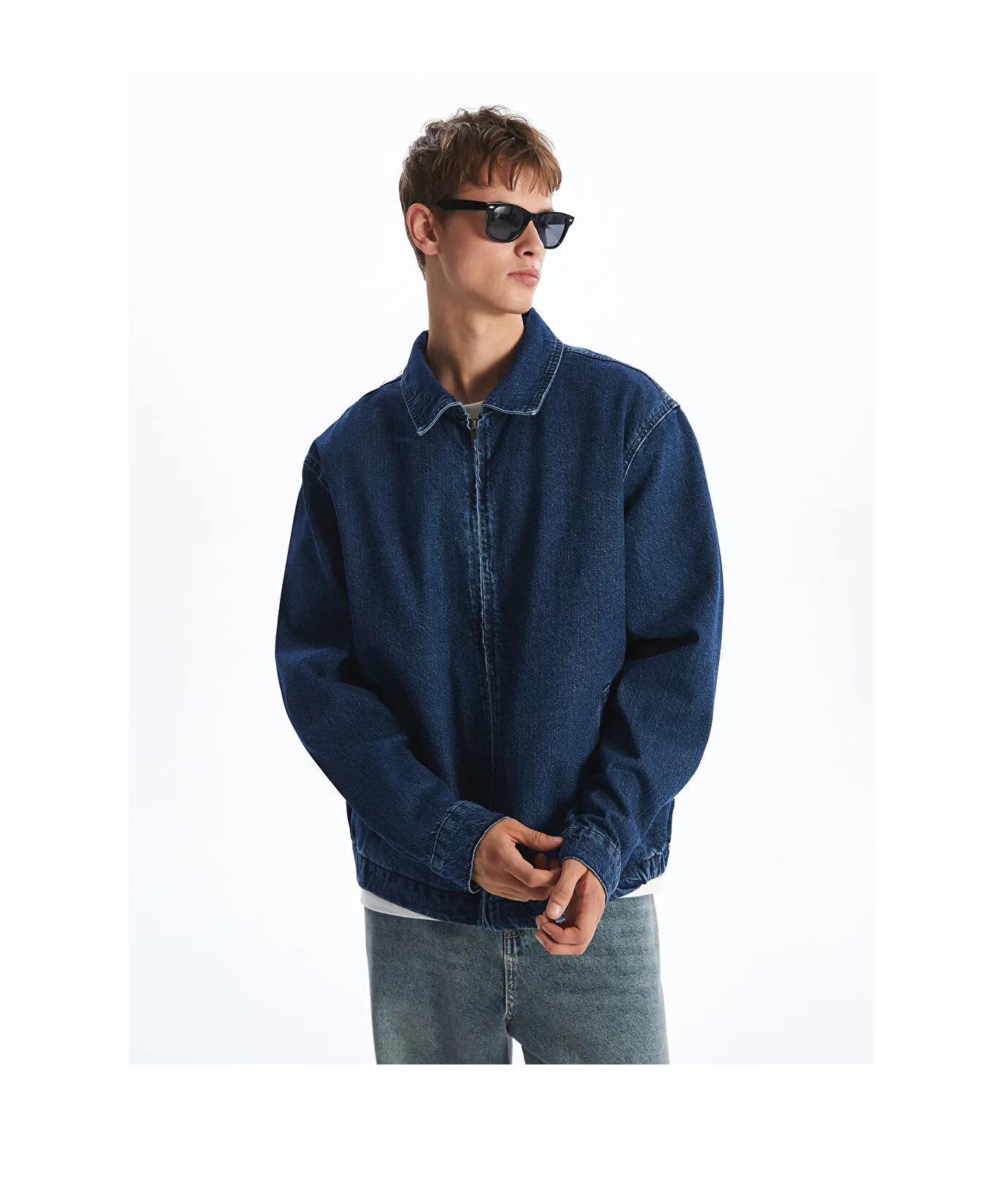 Oversized Jeans Denim Bomber Jacket: Men's Vintage Streetwear