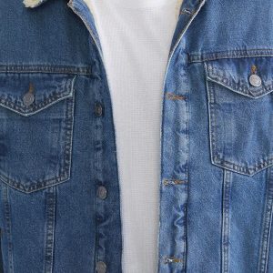 Men's Sherpa Lined Denim Jacket: Vintage Blue Jean